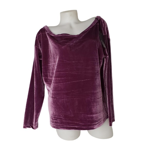 Chaser Tops - CHASER Purple Velour Long Sleeve Top Size Medium New With Tags